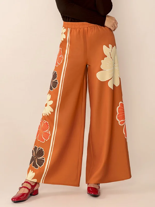 Hazel Blues® |  Printed Elastic Waist Wide Leg Pants Quality Leggings,