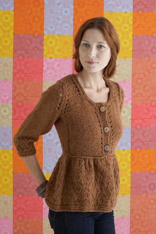 Peplum Cardigan (Knit) Fleece Cardigan Nylon Polyester