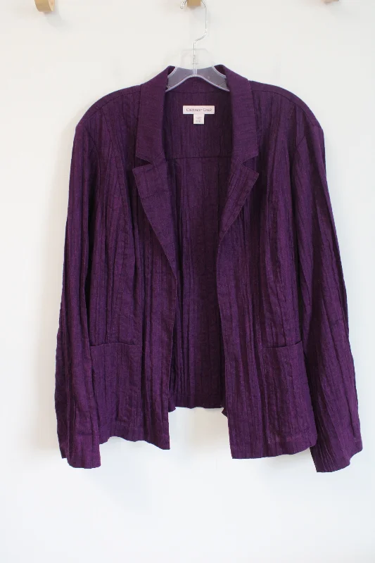 Coldwater Creek Purple Lightweight Cardigan | XL (18) Cashmere Blend Cotton Blend Poly Blend