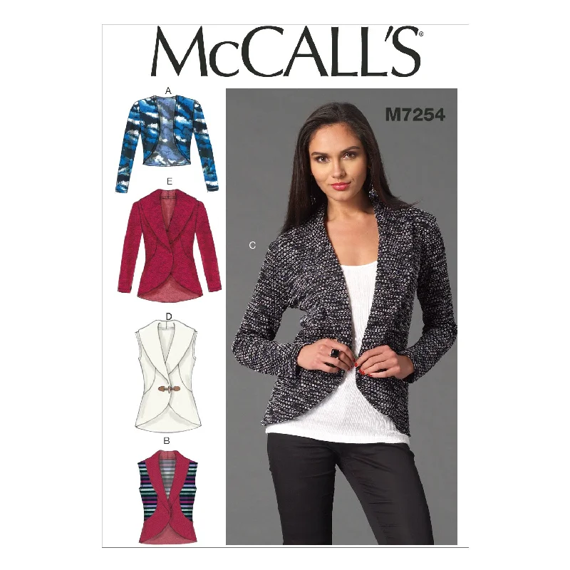 McCall's Pattern M7254 Misses' Cardigans Faux Fur Fabric Real Fur Fabric Shearling Fabric