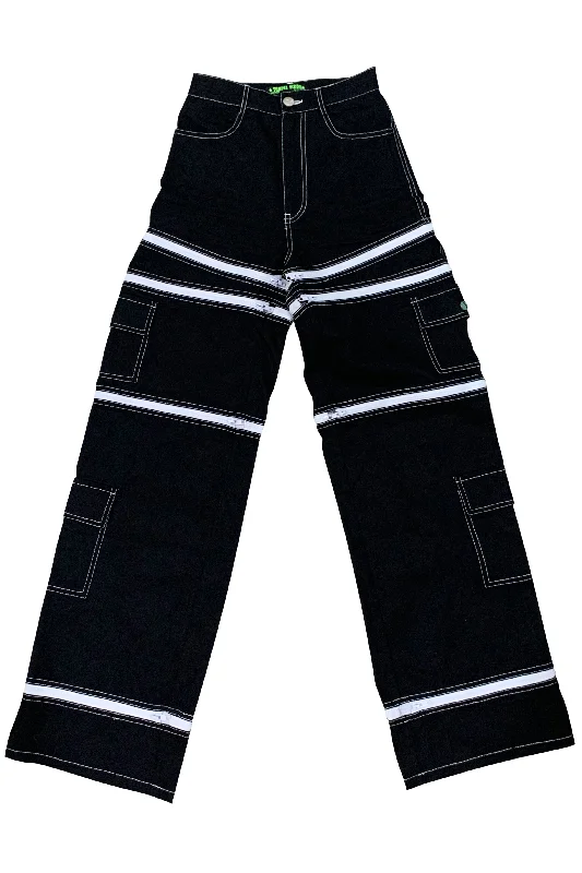 Black 5-in-1 Convertible Zip-Off Cargo Pants New Arrival Flared,