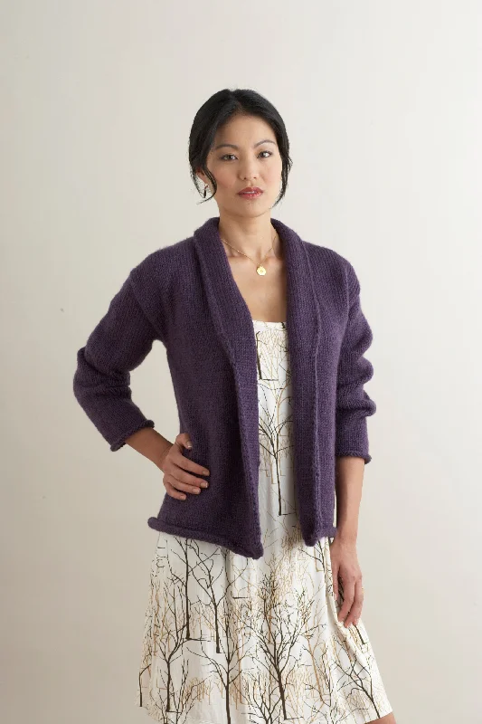 Shawl-Collared Cardigan (Knit) Iron Safe Non-Iron Wrinkle Free