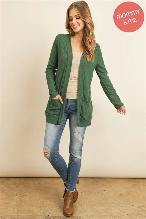 ALL SIZES- Women's Waffle Knit Cardigan: MULTIPLE COLORS Hooded Cardigan Collared Cardigan Shawl Collar