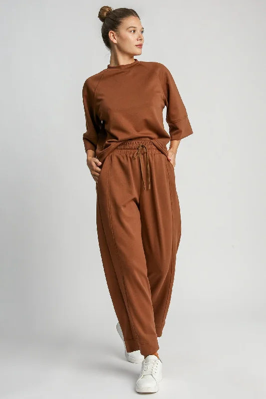 Hazel Blues® |  Umgee Drawstring Wide Leg Pants with Pockets Flared Best Seller,