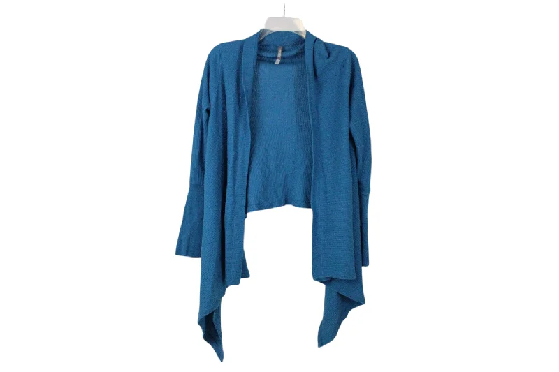 Charlottle Russe Blue Waffle Knit Cardigan | S Oversized Loose Flowy