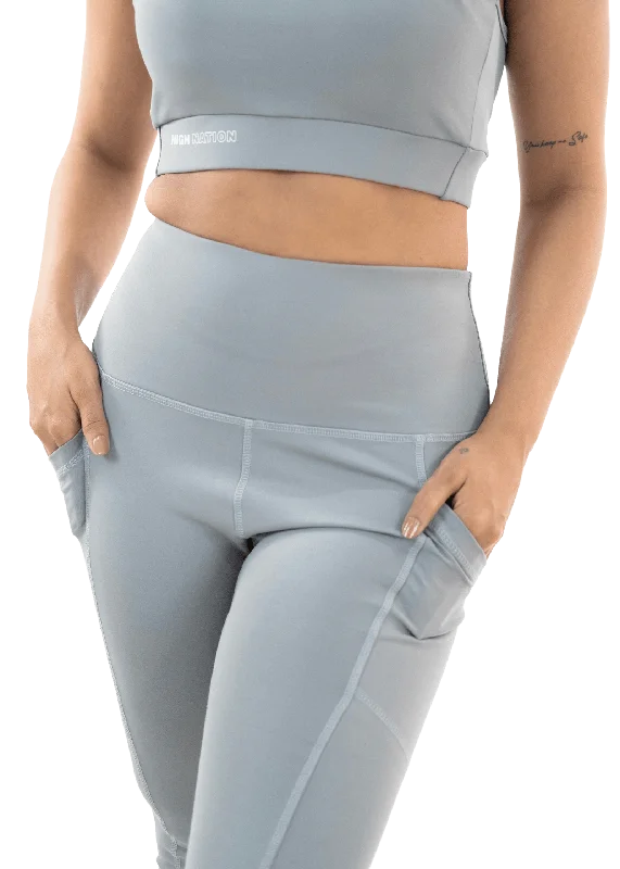 Grey High Waist Capri Pant Discount Flared,