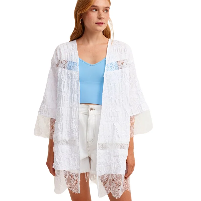 OXXO - Romantic Lace Kimono cardigan Fitted Slim Tailored