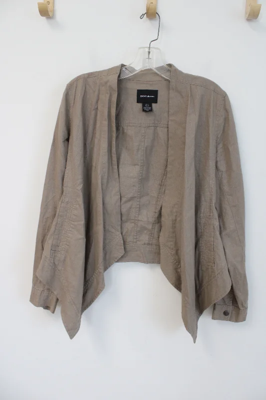 DKNY Jeans Brown Linen Blend Cardigan | S Wool Cardigan Cotton Cardigan Cashmere Cardigan