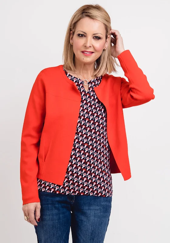 Bianca Fine Knit Cardigan, Coral Spandex Rayon Corduroy