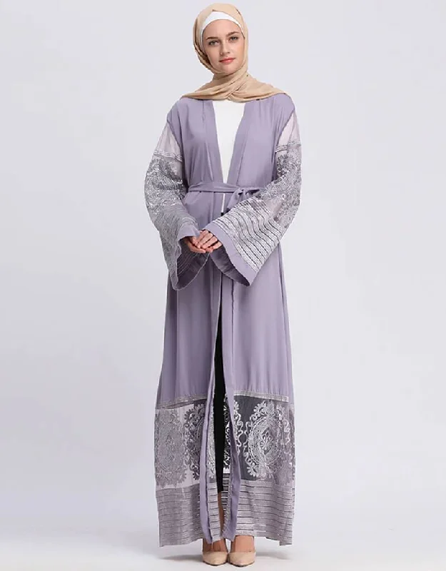 Abaya Cardigan in lace Hijabi Dress Fitted Loose Oversized