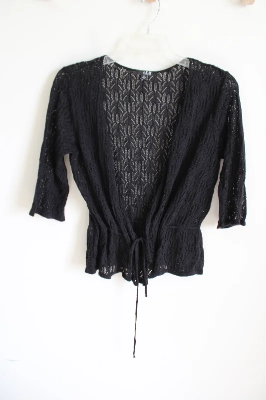 a.n.a Black Crocheted Cardigan | 1X Soft Cozy Warm