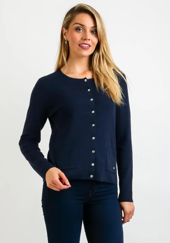 Gerry Weber Organic Cotton Cardigan, Navy Nylon Fabric Polyester Fabric Spandex Fabric