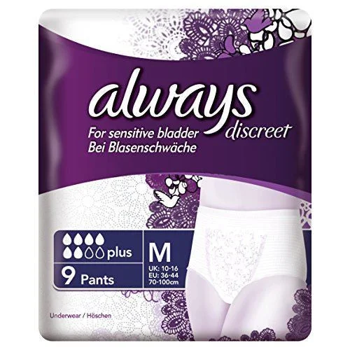 Always Discreet Pants Plus for Sensitive Bladder M 9X Clearance High-Waisted,