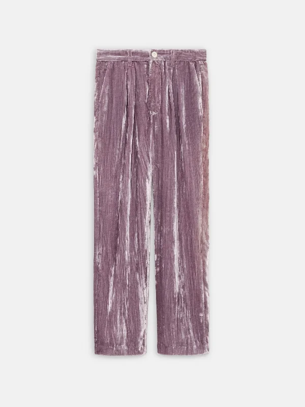 Holiday Things Walker Pleated Pant in Velvet Flared Jeggings,