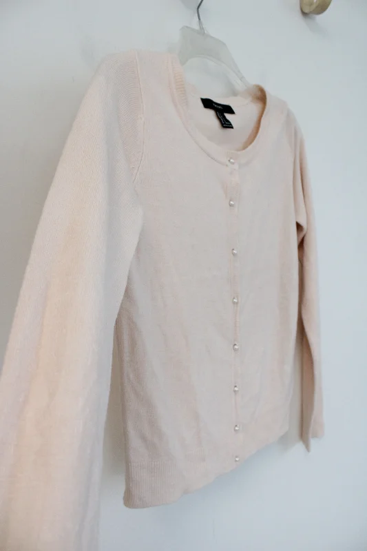 Forever 21 Light Pink Knit Pearl Button Cardigan | S Long Cardigan Short Cardigan Medium Cardigan