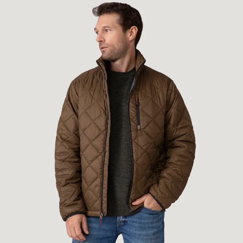 Men's Apex Quilted Puffer Jacket Hooded Jacket Caped Jacket Shawl Collar Jacket