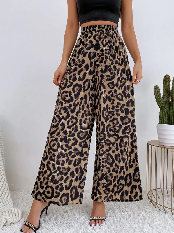 Hazel Blues® |  Printed Elastic Waist Wide Leg Pants Straight Wide-Leg,