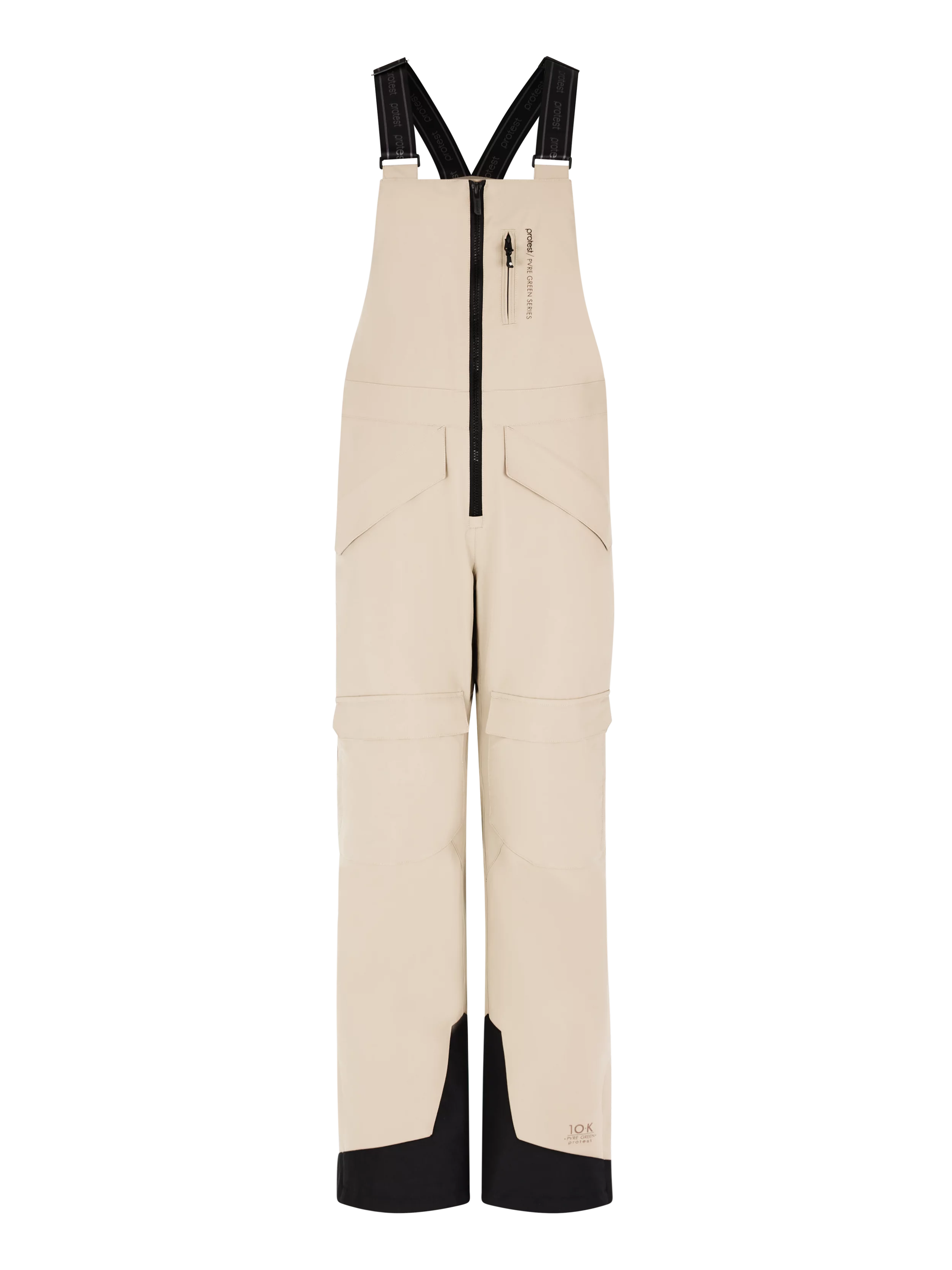 Protest Navaz Salopette Bib Pants Womens 2025 Bamboo Beige Wide-Leg Comfort,