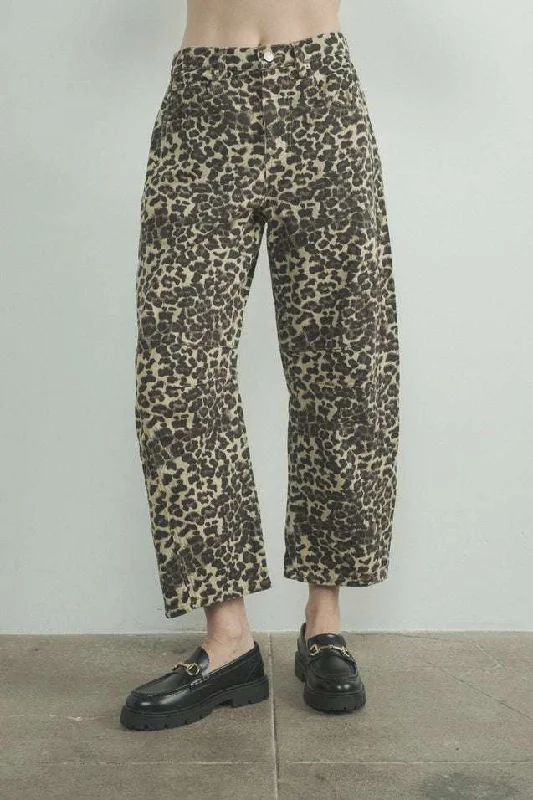 Relaxed Fit Denim Animal Print Pants Clearance Leggings,