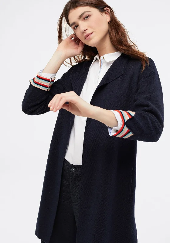 White Stuff Studio Longline Cardigan, Navy Lightweight Heavyweight Midweight