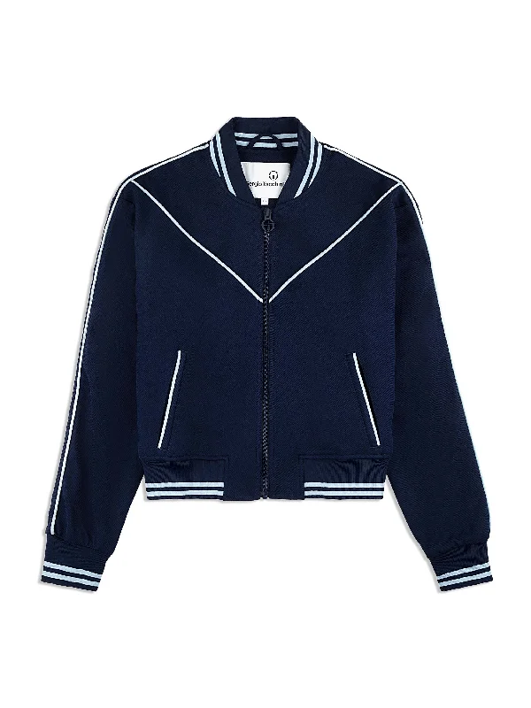 Pavia Twill Bomber Jacket- Maritime Blue Fitted Jacket Loose Jacket Oversized Jacket