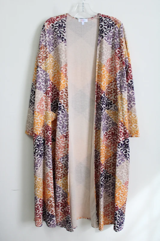 NEW LuLaRoe Sarah Patterned Long Cardigan | L Stretchy Elastic Breathable