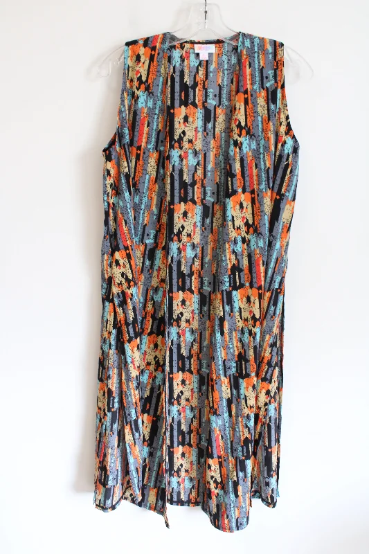 LuLaRoe Multi-Colored Patterned Long Cardigan | S Elegant Classic Vintage