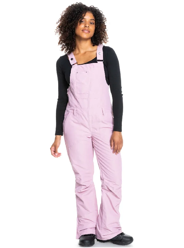 Roxy Rideout Womens Bib Pants Dawn Pink Straight Limited Edition,