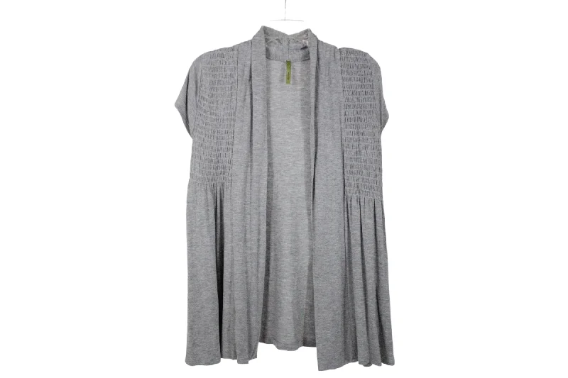 West Kei Gray Smocked Cardigan | L Wool Cardigan Cotton Cardigan Cashmere Cardigan