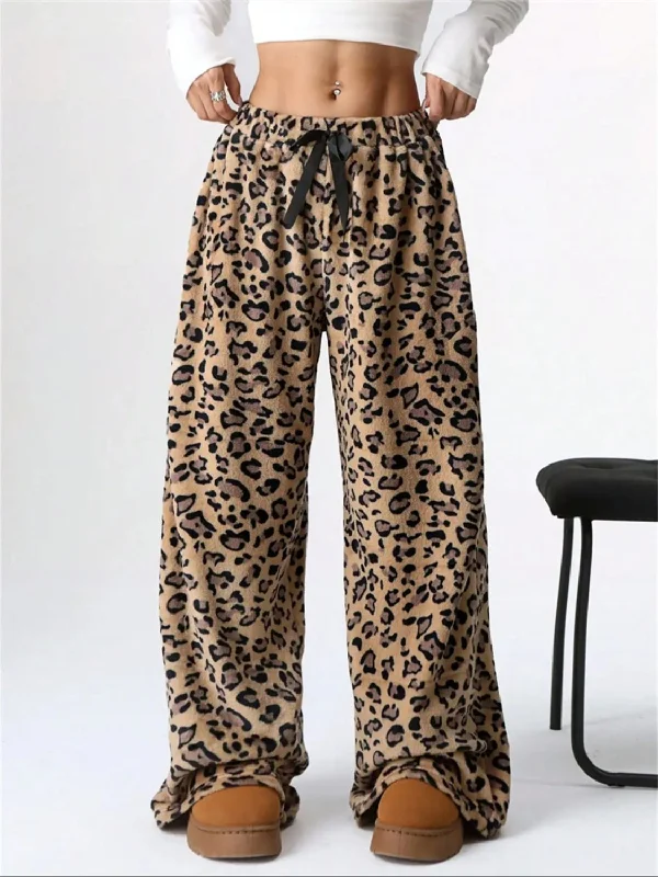 Hazel Blues® |  Leopard Wide Leg Plush Pants Sale Bootcut,