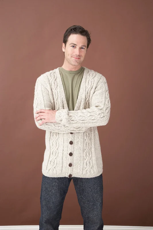 Forever Classic Heirloom Cables Adult Cardigan Pattern (Knit) Stylish Fashionable Trendy