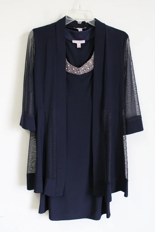 NEW Dressbarn Dark Navy Blue Dress & Cardigan Set | 4 Bright Pastel Dark