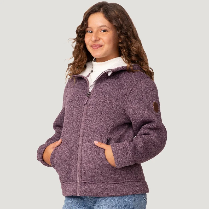 Girls' Mountain Fleece Jacket Boat Neck Shawl Collar Notched Collar