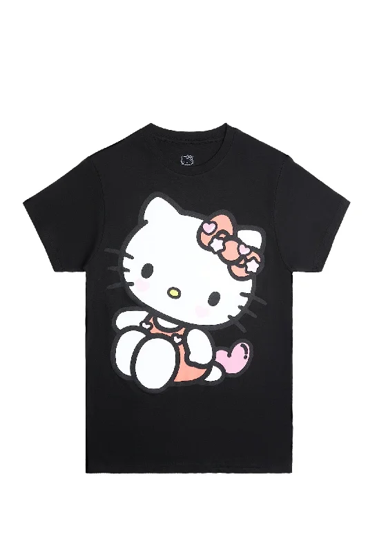 Hello Kitty Graphic Relaxed Tee Cashmere Blend Cotton Blend Poly Blend