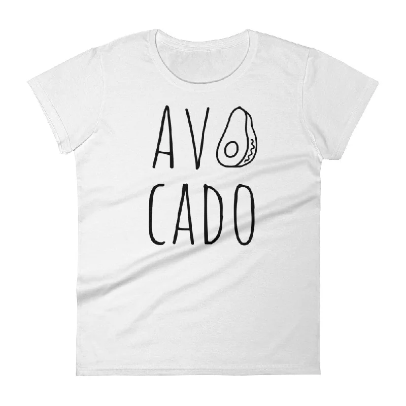 Avocado: White Ladies T-Shirt Iron Safe Non-Iron Wrinkle Free