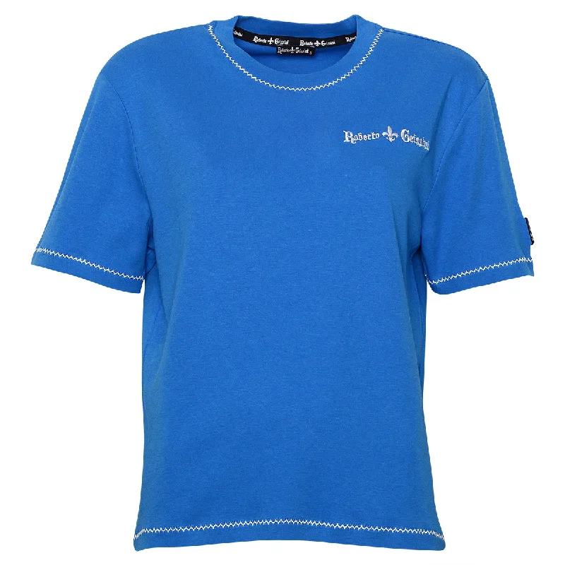 St.Tropez T-Shirt Blau Zippered Front Buttoned Front Snap Front