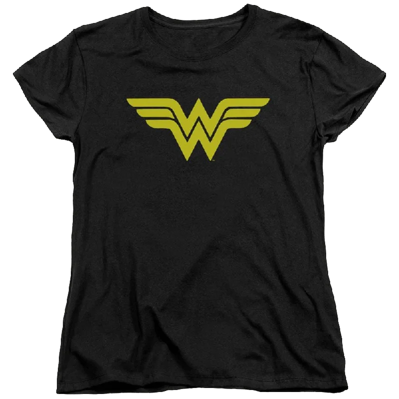 DC Comics Wonder Woman Logo - Women's T-Shirt Boxy Fit Fitted Loose