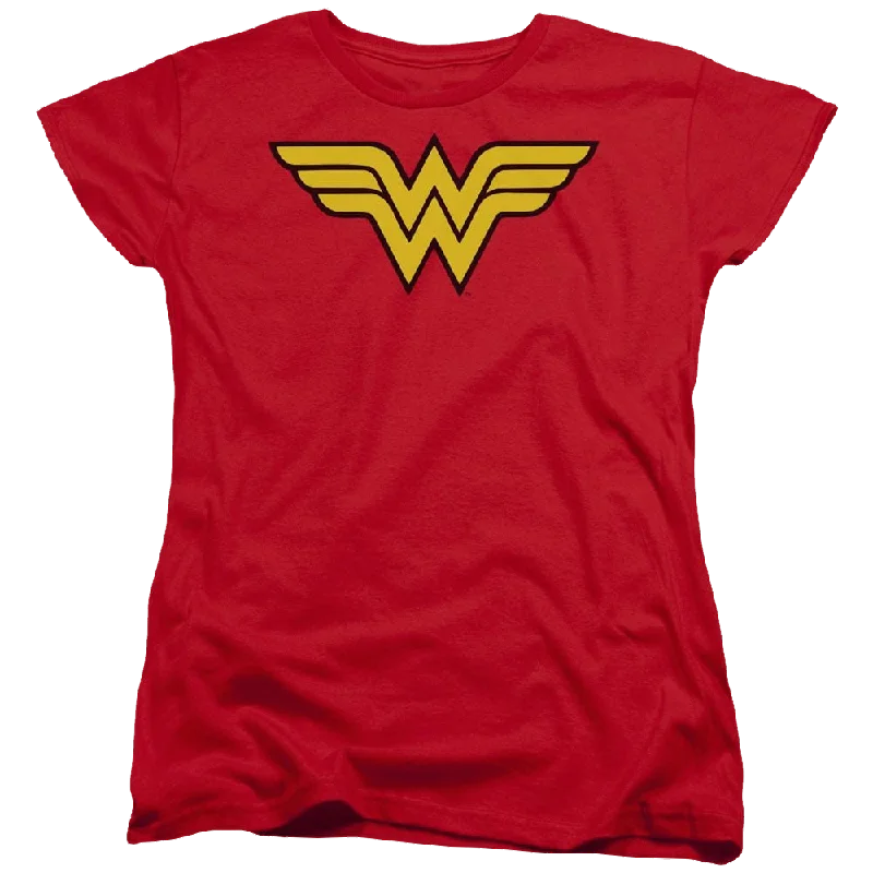 DC Comics Wonder Woman Logo - Women's T-Shirt Polka Dot Checkered Tartan