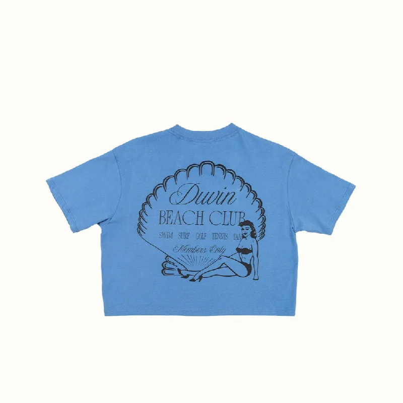 Duvin Shoreline Crop Tee - Blue Elegant Classic Vintage