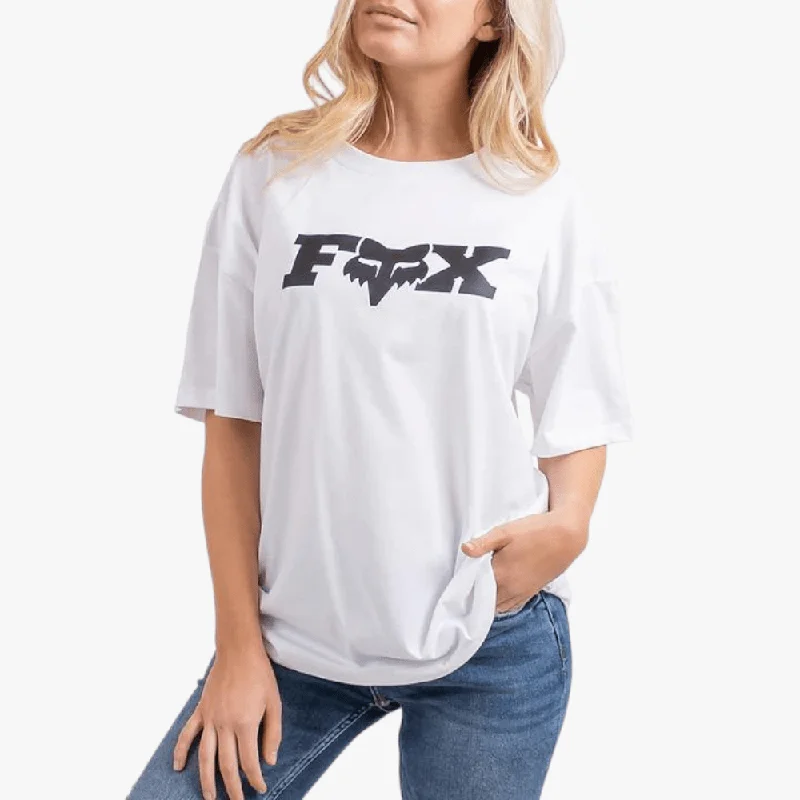 Fox Rival Relaxed Short Sleeve Tee White Oversized T-Shirt Spandex breathable