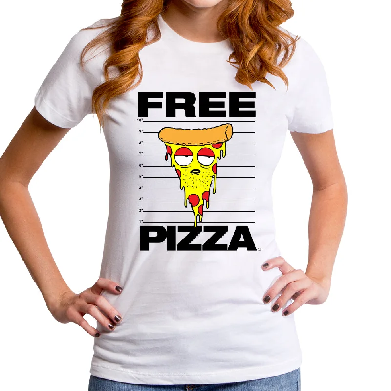 Free Pizza Women's T-Shirt Faux Fur Fabric Real Fur Fabric Shearling Fabric