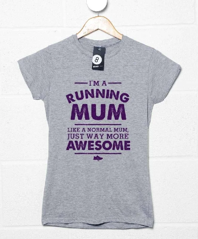 I'm A Running Mum T-Shirt for Women Real Fur Shearling Chenille