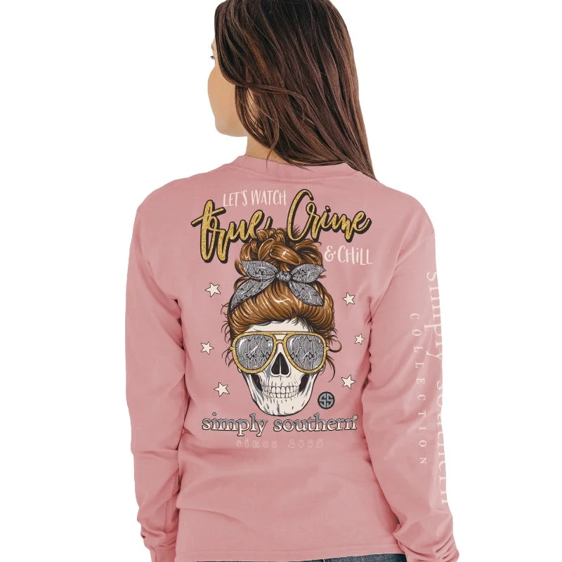 Long Sleeve True Crime Tee Collared Crew Neck Turtle Neck