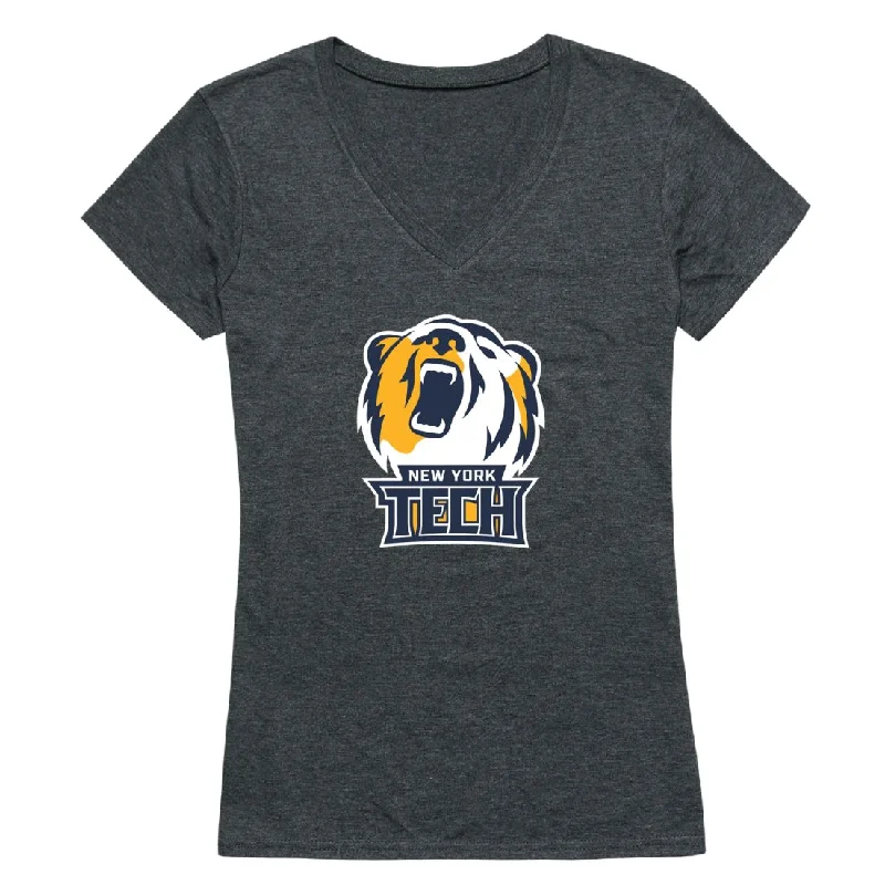 New York Institute of Technology Bears Womens Cinder T-Shirt Cotton Fabric Linen Fabric Terry Fabric