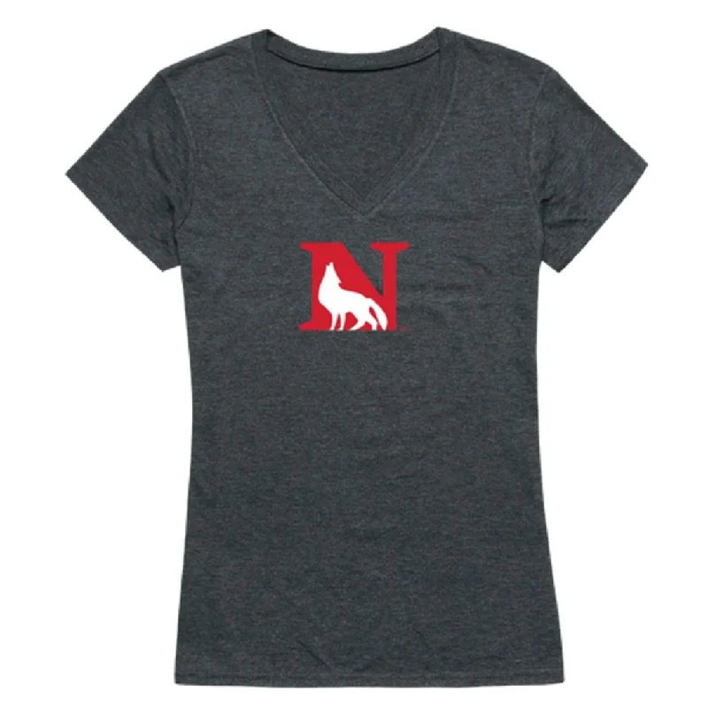 Newberry College Wolves Womens Cinder T-Shirt V-Neck T-Shirt Long Sleeve Cotton