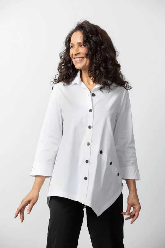 Perfect White Travel Shirt Satin Blend Silk Blend Wool Blend