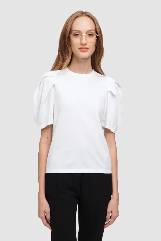 Puff Sleeve T-Shirt Layered Multi-layer Single Layer