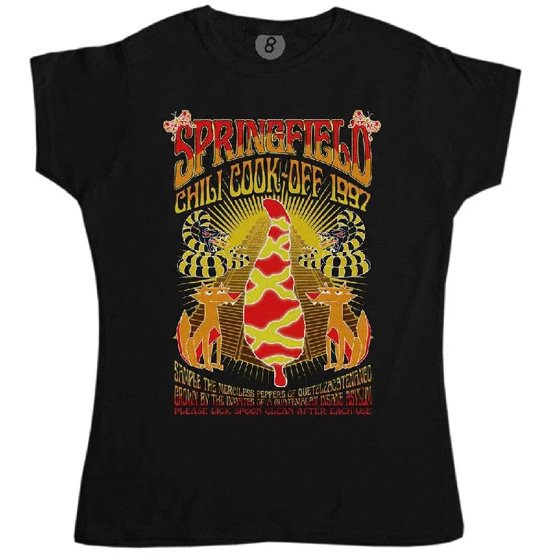 Springfield Chili Cook Off T-Shirt for Women Wool Fabric Cashmere Fabric Tweed Fabric