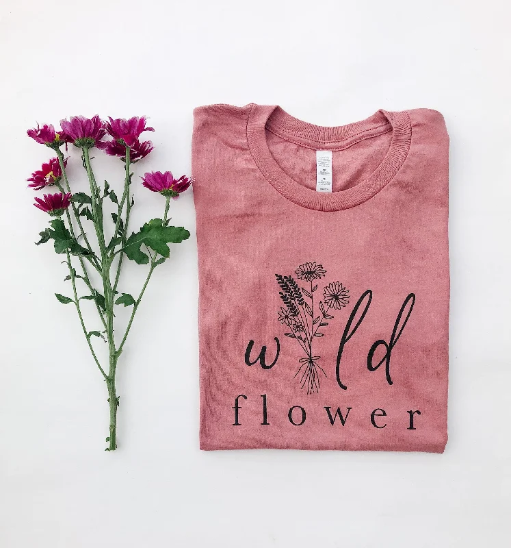 Wild Flower Tee Mesh Blend Leather Blend Suede Blend