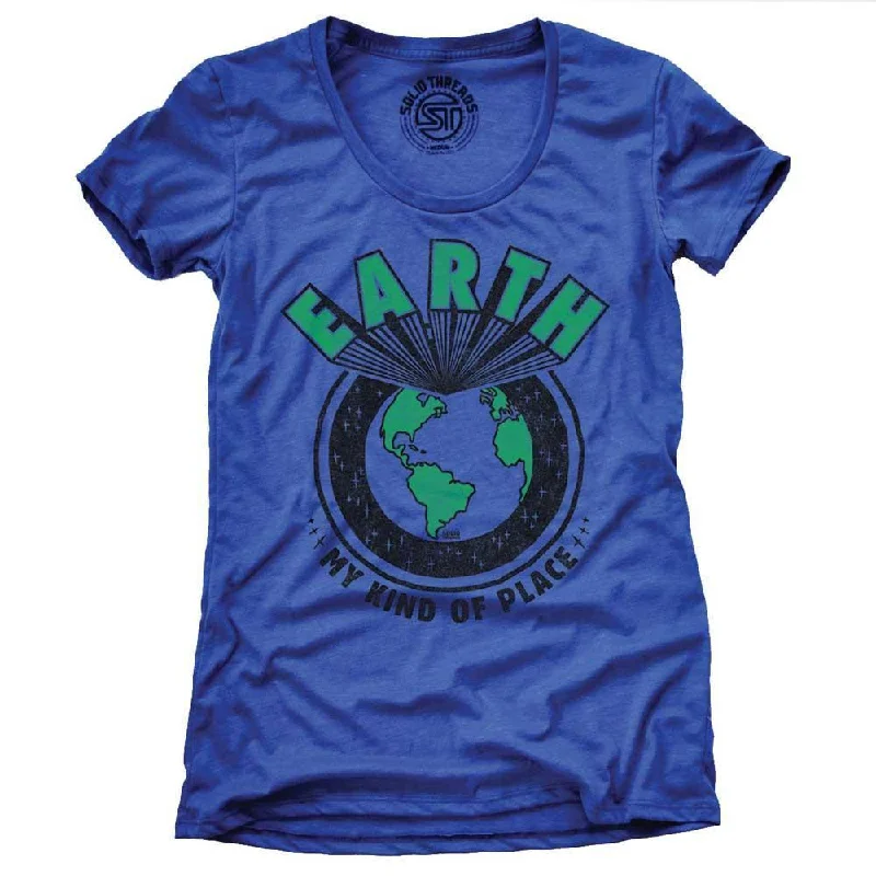 Women's Earth, My Kind of Place T-shirt Hooded Caped Shawl Collar